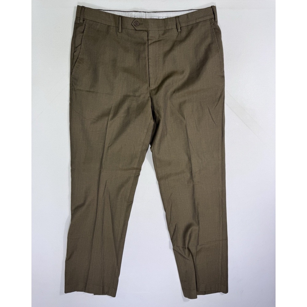 Santorelli Romeo Men’s 38 (37x30) Tobacco Wool Dress Pants Slacks Italy Luxury